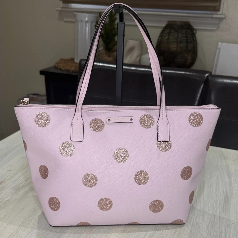 Kate Spade Pink Tote with Glitter Polka Dots ❤️